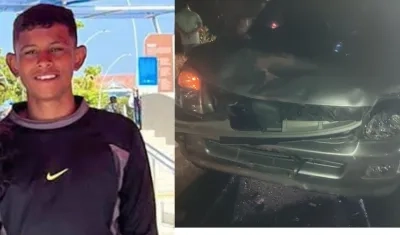 Johan Bracho y la camioneta que los arrolló cuando iba en moto.