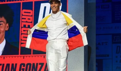 Christian González mostró con orgullo los colores de la bandera colombiana.