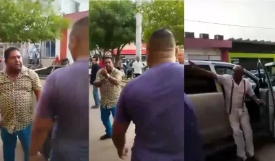 Joaco Pertuz en medio de una riña con mototaxistas.
