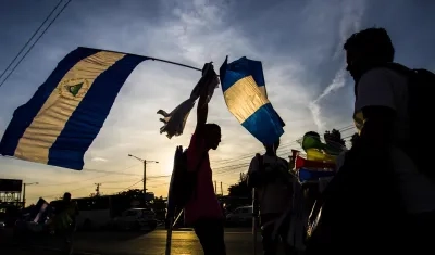  Periodistas participan en un plantón con motivo del día mundial de la libertad de prensa en Nicaragua.  