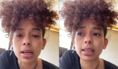 Pola Varela durante su denuncia por Twitter.