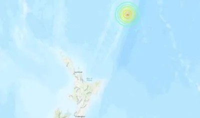 Gráfica de la zona donde fue el epicentro del terremoto. 