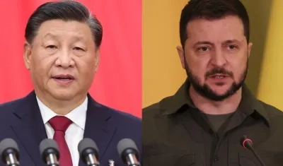 El presidente chino, Xi Jinping, y su homólogo de Ucrania, Volodímir Zelenski.