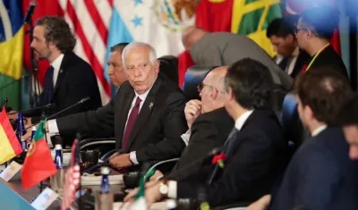 El alto representante de la Unión Europea (UE) para Asuntos Exteriores, Josep Borrell, en la Conferencia de este martes en Bogotá