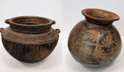 Dos de las seis piezas precolombinas retornadas al país