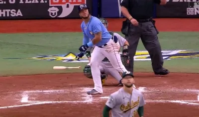 Harold Ramírez bateó un jonrón de dos carreras en el quinto inning. 