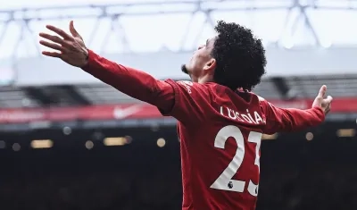 Luis Díaz puso el 2-0 del Liverpool sobre el Tottenham.