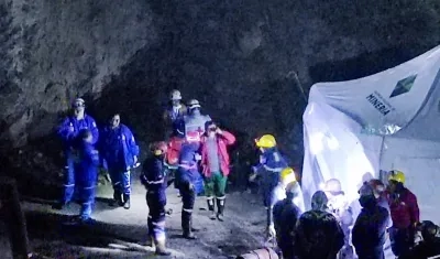 Operativos de búsqueda de los mineros atrapados.