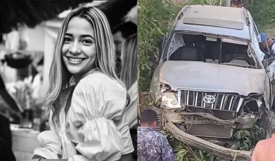 Valeria Hernández, estudiante de medicina que murió en un accidente. En la siguiente foto, la camioneta en la que viajaba