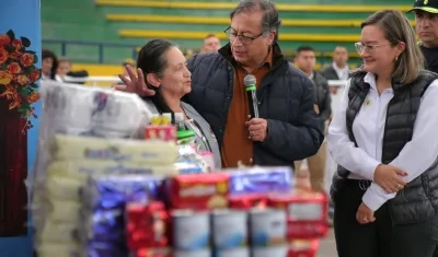 El Presidente Petro en la visita que hizo este viernes a Sandoná, Nariño