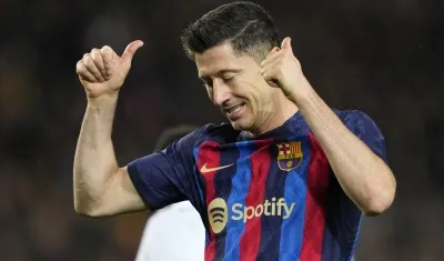 Robert Lewandowski, delantero polaco del Barcelona. 