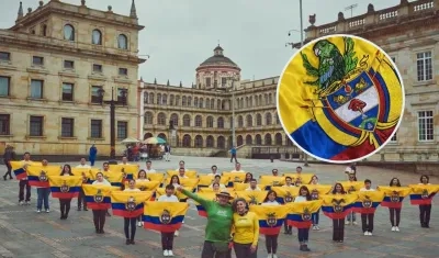 32 versiones del escudo de Colombia con aves representativas de los departamentos del país.
