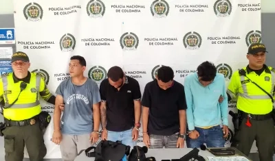 Los 4 capturados y lo que elementos que habían hurtado