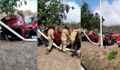 Aspecto del accidente en la Circunvalar. 