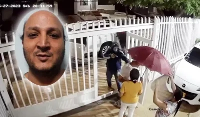 Alias 'El alacrán' en el momento del atraco.