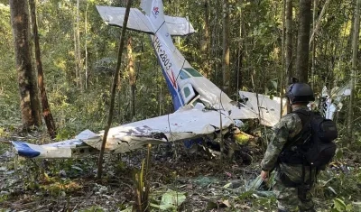 Avioneta accidentada donde iban los niños. 