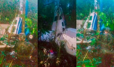 Imagen de la avioneta siniestrada.