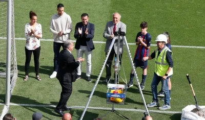 Imagen del acto simbólico en el Camp Nou.