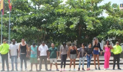 Capturados en Cartagena durante el operativo.