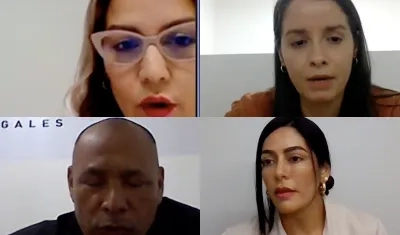 La procuradora delegada Faicy León Mass; la exasesora del Tribunal Administrativo del Atlántico, María Milagros Navarro Lobo; y los abogados Victoriano Apolinar Sierra Nerio y Yenny Bustamante Toscano.