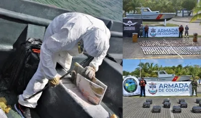 Droga incautada por la Armada. 