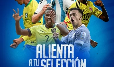 Ilustración de los cinco sudamericanos en octavos de final