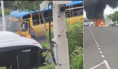 Incendio de bus en la Circunvalar. 