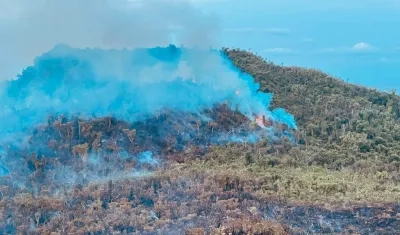 Incendio en la isla de Providencia. 