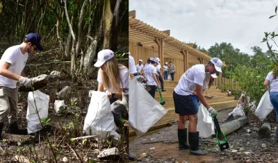 Jornada de limpieza en la Ciénaga de Mallorquín.