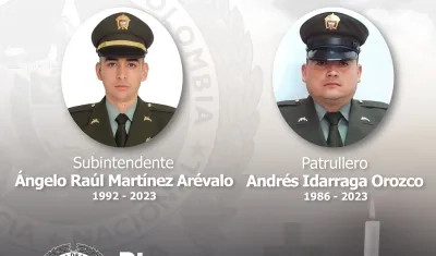 Los dos policías fallecidos en el atentado terrorista. 