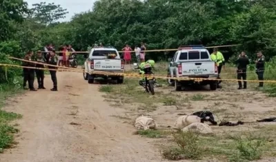 4 sacos encontrados en el caserío de Pelechúa, zona rural de Riohacha.