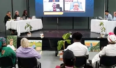 Imagen de la audiencia ante la JEP.