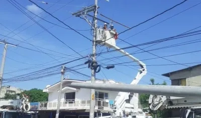 Mantenimiento en redes eléctricas en Barranquilla.