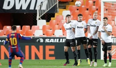 Messi con la camiseta del Barcelona.