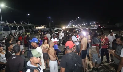 Protesta de migrantes.