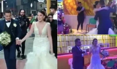 Imágenes de la pareja de casados en La Troja.