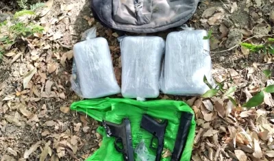 Parte de la droga incautada