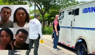 Cuatro de los imputados asalto al camión de valores, en Valledupar. 