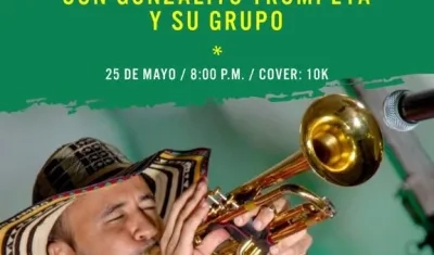 Flyer de la muestra musical Vallenato con trompeta.