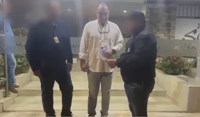 Jorge Pretelt cuando era capturado este sábado en Montería