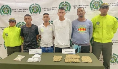 Junior Bladimir Oliveros Fernández, Víctor Enrique Olaya Carrillo, Brayan José Jiménez Vélez, Martín José Vélez Ortega, los capturados