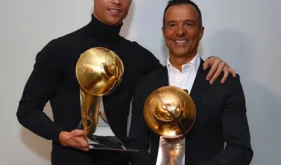 Cristiano Ronaldo y su exrepresentante Jorge Mendes. 