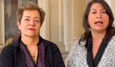 La Ministra de Trabajo, Gloria Ramírez, y la presidenta de Acopi, Rosmery Quintero