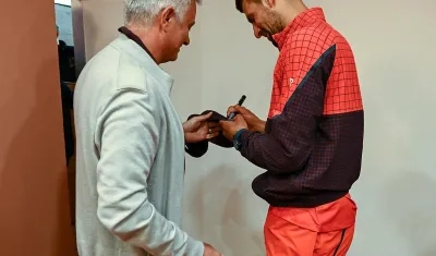 Mourinho y Djokovic se encontraron este viernes antes del juego del serbio en Roma. 