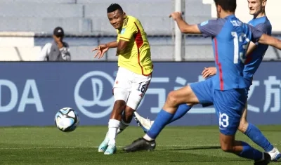 Óscar Cortés, autor del primero y el quinto gol de Colombia. 