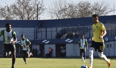 Acción del partido amistoso entre Colombia y Nigeria. 