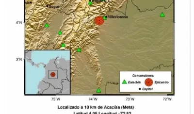 El epicentro del temblor fue el municipio de Acacías, Meta