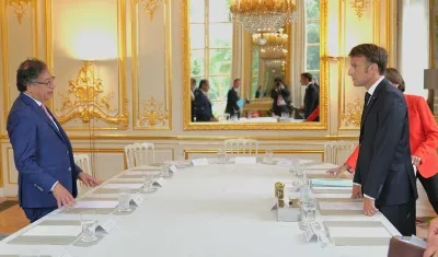 Gustavo Petro y Emmanuel Macron.