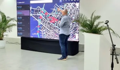 Libardo García, director del AMB, durante la rendición de cuentas.