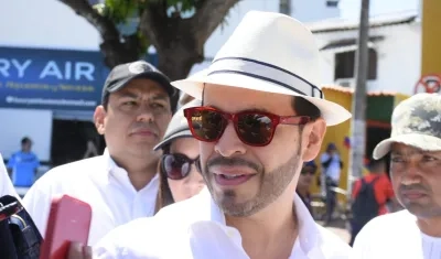Abelardo De La Espriella el día de la marcha, en Barranquilla.